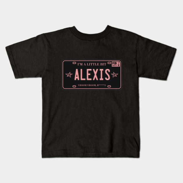 A Little Bit Alexis License Plate Kids T-Shirt by Movie Vigilante